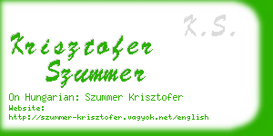 krisztofer szummer business card